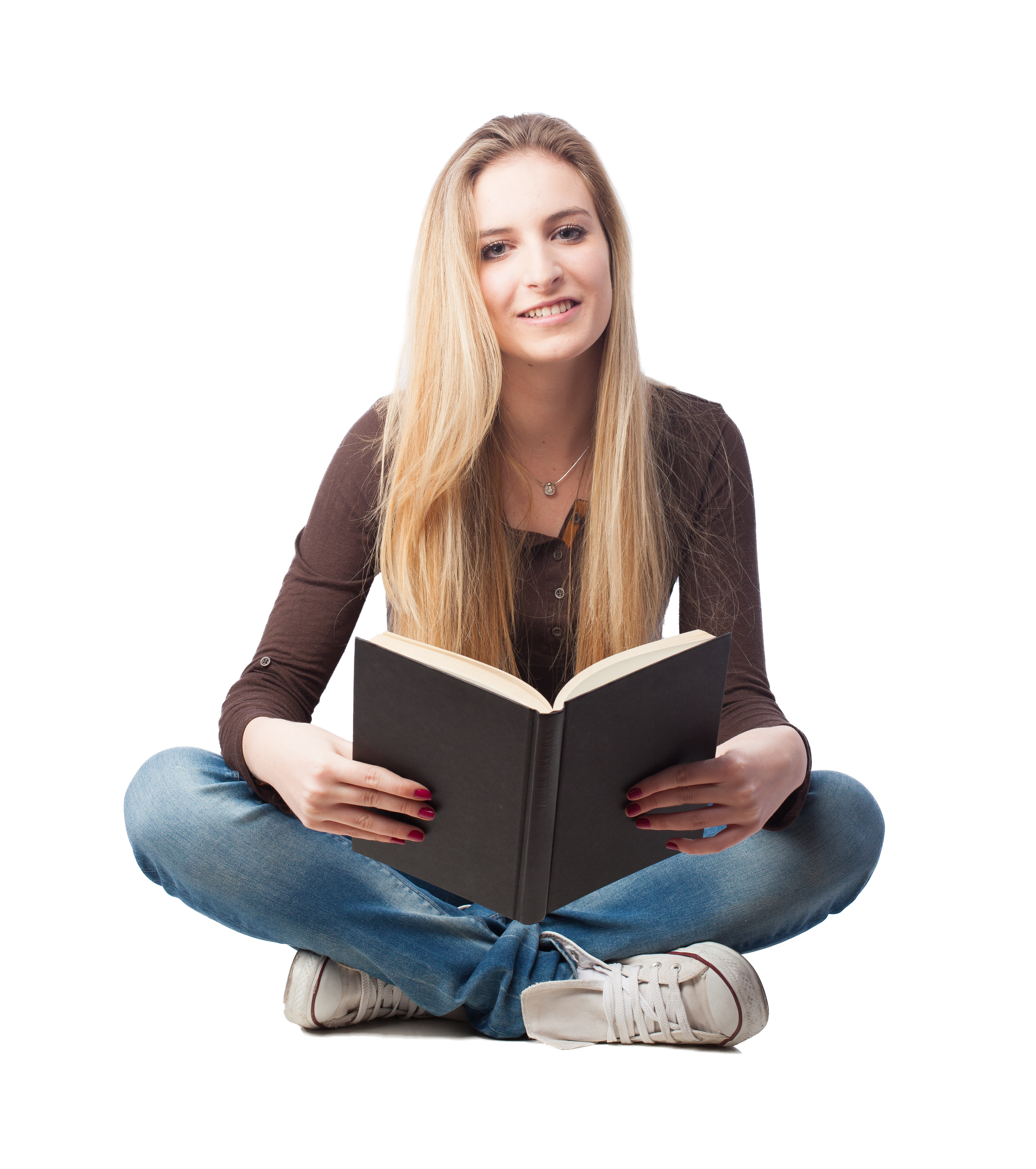 smiling-student-reading-book